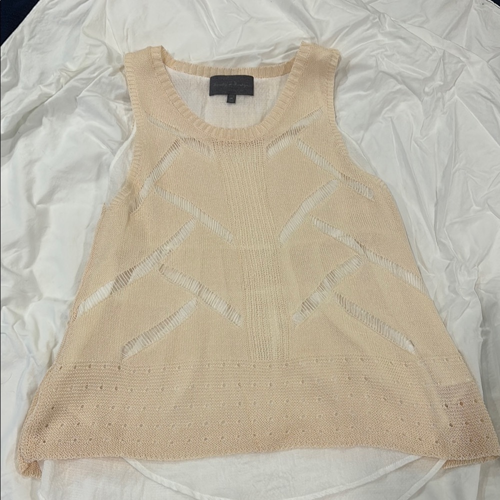 Sunday in Brooklyn Tan Sleeveless Tank Top with Cut Out